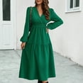 thumbnail image 6 of Dwaogom Fashion Women's Casual Long Sleeve Dress V-Neck Ladies Solid Long Dresses Halter Dresses For Women Renaissance Dress Princess Dress Up Trunk, 6 of 7