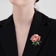 thumbnail image 3 of Women Brooch Sparkling Rhinestones Enamel Peony Shape Lapel Pin Suits Coats Bags Scarves Badge Versatile Accessory, 3 of 8