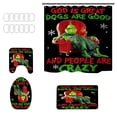 thumbnail image 2 of Grinch Decor Grinch Christmas Decorations Bathroom Grinch Christmas Decorations Christmas Waterproof Polyester Shower Curtain Mat Set Of Four, 2 of 3