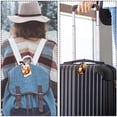 thumbnail image 5 of Square 2Pack PU Leather Squirrel Cruise Luggage Tag with Privacy Cover and Name ID Tag for Travel Handbags Backpacks Luggage Tags, 5 of 6