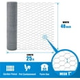thumbnail image 3 of Fencer Wire Poultry Netting Fence, 20 Gauge Galvanized Hexagonal Chicken Wire Fence, 1-Inch Mesh Opening Size (4 ft. x 25 ft.), 3 of 9