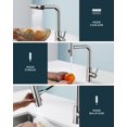 thumbnail image 3 of Waterfall Kitchen Faucet, 360° Rotating Kitchen Mixer Tap with Pull-Out Spray, High-Pressure Stainless Steel with Single Lever and 3 Spray Modes,, 3 of 5
