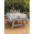 thumbnail image 3 of Outdoor Tablecloth with Umbrella Hole for Patio/Picnic/Party/Camping, Ocean Sea Turtle Waterproof Table Cloth Rectangle Table Cover Washable, Summer Coastal Shells Starfish Wooden Beige (52"x 70"), 3 of 9