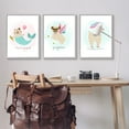 thumbnail image 2 of Stupell Industries Whimsical Mythical Animals Creatures Cute Cartoon Style Graphic Art Gray Framed Art Print Wall Art, Set of 3, Design by June Erica Vess, 2 of 7