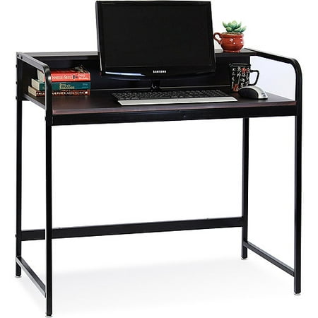 Furinno Fnbl 22118 Boyate Computer Desk With Top Shelf Walnut