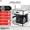 thumbnail image 2 of Cafetera Espresso + Goteo Bogner 20 Bares 12 Tazas Acero Inox, 2 of 9