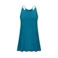 thumbnail image 4 of Vestido Corto de Verano de las Mujeres de Color Sólido sin Tirantes Sobre el Hombro de Espalda Plisado Vestido de Verano Casual sin Mangas, 4 of 7