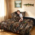 thumbnail image 4 of Manfei Minimalism Duck Camo Full Size Comforter Sets, Cabin Branches Camouflage Bedding Comforter Set, Chocolate Brown, Black Reversible, 3-Piece, 1 Comforter and 2 Pillowcases, 4 of 7