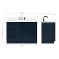 thumbnail image 3 of Ariel Kelly 48 Inch Single Rectangle Sink Bathroom Vanity With Carrara White Quartz Countertop 1.5 Inch Edge In Midnight Blue, 3 of 12