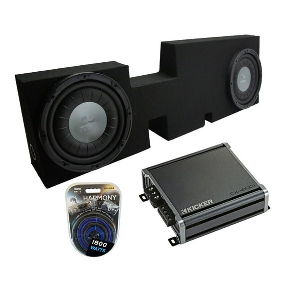 2017-2025 Ford F-350 Supercrew Truck Dual 12" Harmony HA-F124 Sub Box CXA800.1 Amp