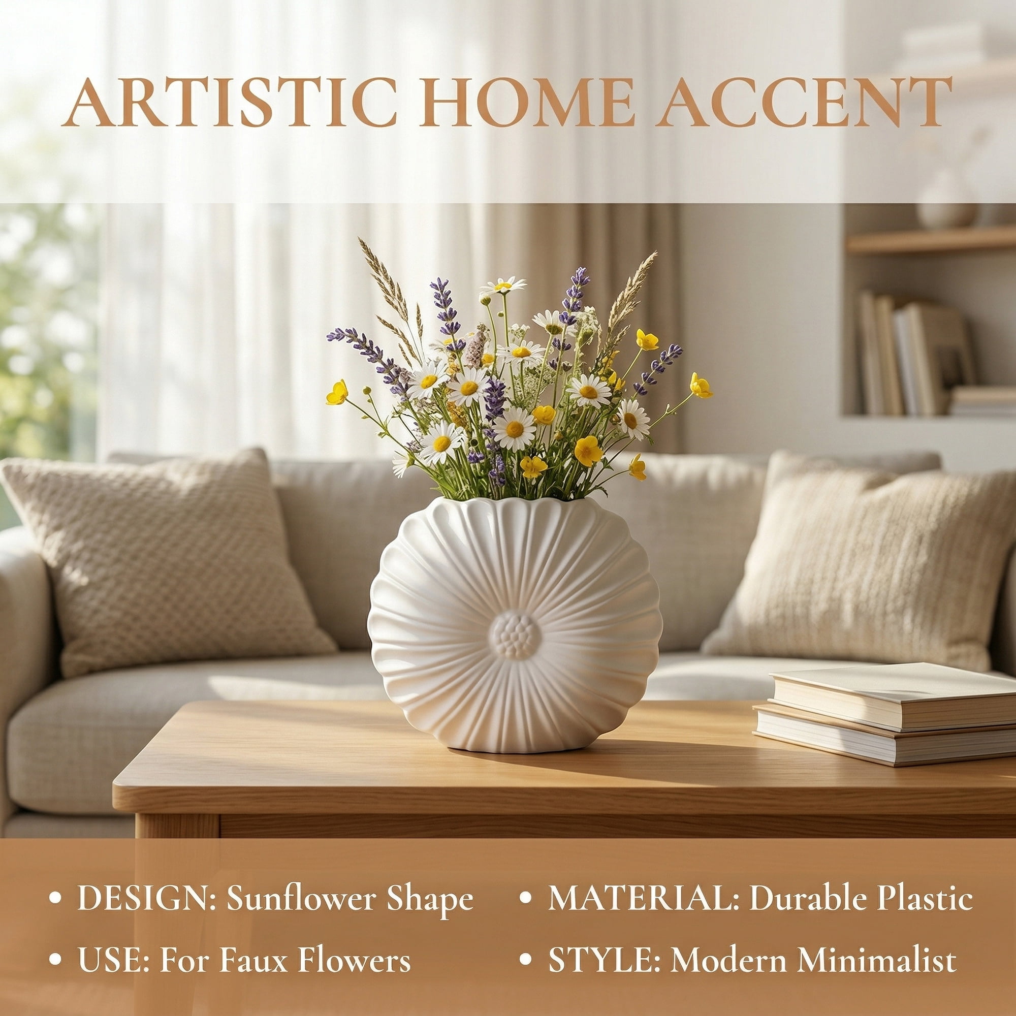Unique Bargains Geometric Flower Nordic Minimalist Bud Vase White 7.9"L x 1.2"W x 6.9"H