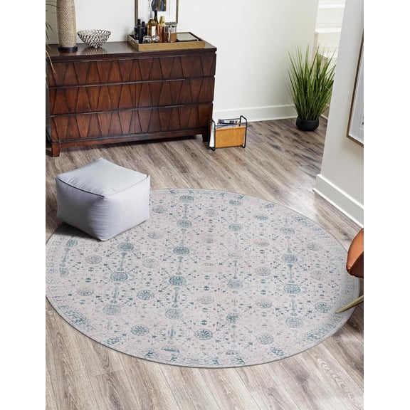 Unique Loom Timeless Collection Area Rug - Florence (3' 6" Round Ivory/Green)