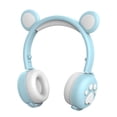 thumbnail image 1 of Headphones RGB 3 Color Foldable Comfort Earmuffs w/Mic 15H for Tablet TV Kids girls and boys Teens Azul claro, 1 of 9