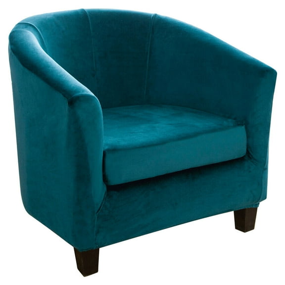 JIAN YA NA Stretch Velvet Club Chair Cover Tub Chair Covers Armchair Sofa Slipcover Furniture Protector for Living Room 2 Pcs/Set(Blue)