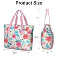 thumbnail image 3 of Tote Bag for Women - Pioneer Flower Shoulder Bag - Large Utility Work Duffle Bag with Zipper Handbag for Travel, Work, Sprots, 3 of 5