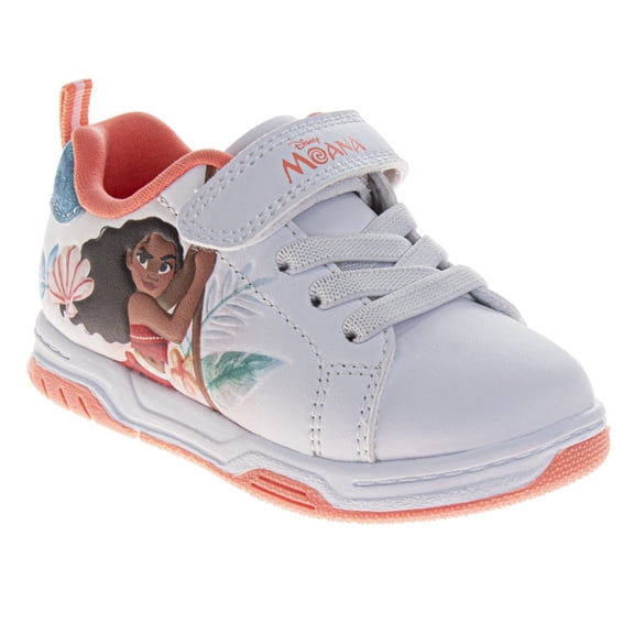 Disney Moana Girls Vintage Sneakers. (Toddler Little Kids), White, Size: 7