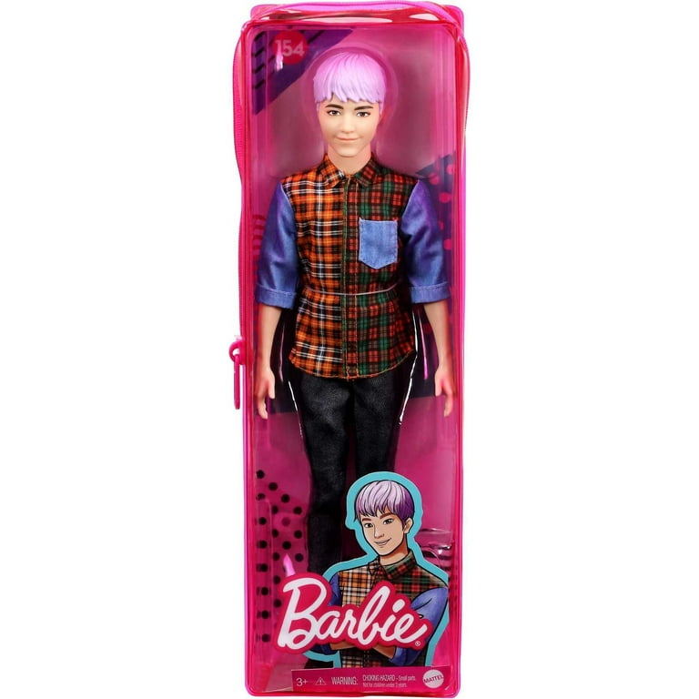 Barbie Fashionistas Ken Doll #219 with Pink and Blue Patterened Shirt