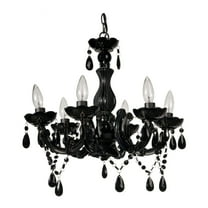 A&B Home 6-Arm Chandelier-Color:Black,Style:Classic Vintage