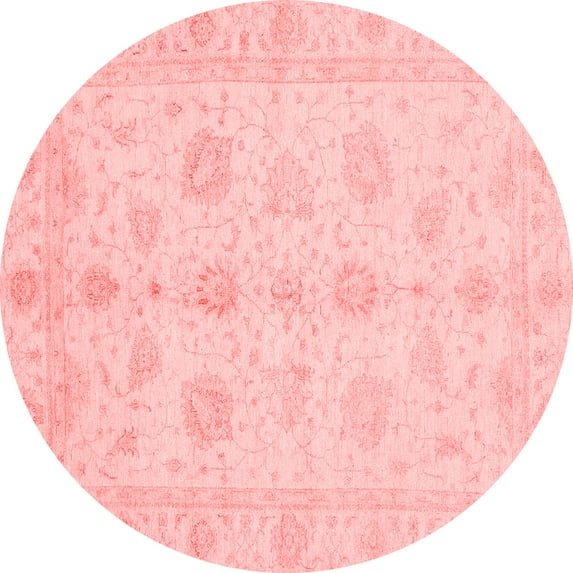 Ahgly Company Indoor Round Oriental Red Traditional Area Rugs, 3' Round