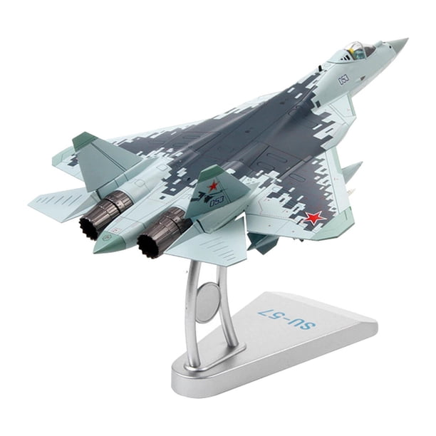 Bewildely 1/72 SU57 T50 modelo de avión de combate de Metal con soporte peso neto 0,7 kg Aviones de radiocontrol