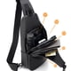 thumbnail image 4 of Mochila bandolera pequeña negra tipo bandolera para hombre y mujer, ligera, con una sola correa, para senderismo, ciclismo, viajes, 4 of 7
