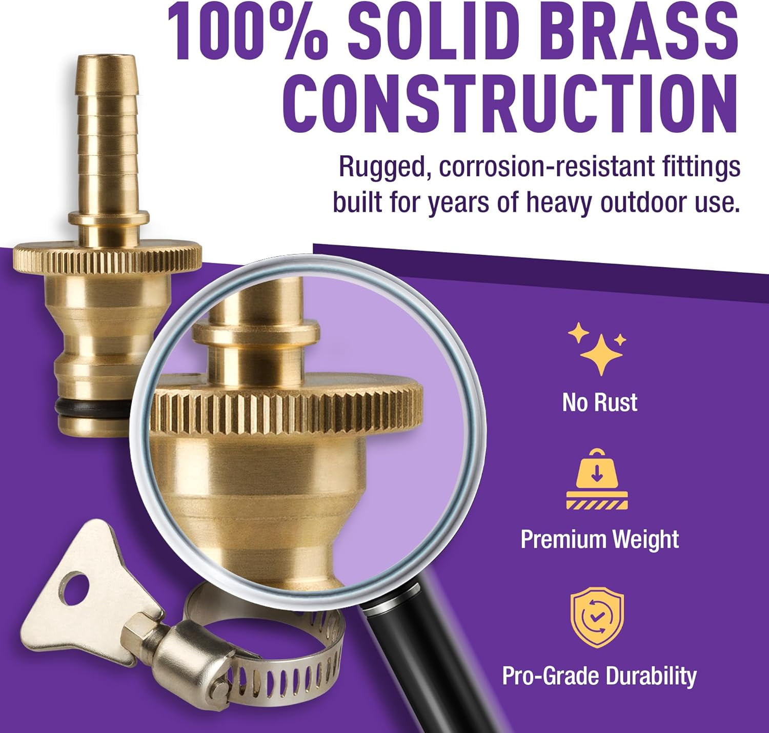 FRKSMD-Quick Connect Garden Hose Repair Kit Barbs with Integrated Male Quick Connector and Included Hose Clamps