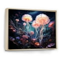 thumbnail image 2 of Designart "Aquatic Ballet Of Blue And Pink Jellies I" Coastal Coral Under Water Floater Framed Wall Art Prints, 2 of 5