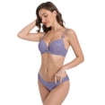 thumbnail image 2 of Varsbaby Women's Underwire Push Up Bra Adult Bras and Sexy Lace Panties Lingerie Set, 2 of 7
