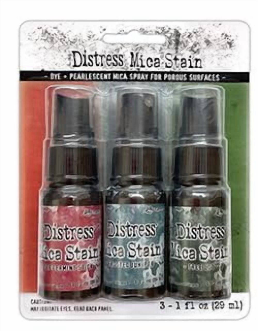 Ranger Tim Holtz Distress Mica Spray Bundle - 6 one-Ounce Bottles Mica Holiday Collection Including Sets 1 and 2 with Trebbies Detail Sticks