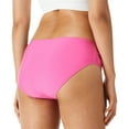 thumbnail image 3 of Ocean Blues Women's Full Coverage Bikini Bottom Mid Rise Ruched Sides Swim Bottoms Pink Size 2X-Large, 3 of 6