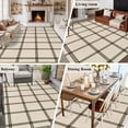 thumbnail image 6 of Black Buffalo Plaid Washable Living Room Rugs 5'x8', Farmhouse Vintage Linen Black Stripes Low Pile Throw Large Area Rug Non-Slip Sturdy Edge Binding Carpet for Living Room Kitchen Office, 6 of 9