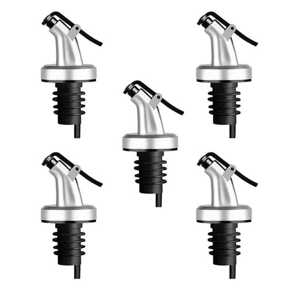 Oil Spouts, Vinegar Dispensing Bottle Spouts, Leak-Proof Bottle Spouts, Olive Oil, Salad, Wine, 5-Pack
