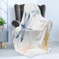 thumbnail image 4 of Dragonfly Soft Flannel Fleece Throw Blanket, Floral Spring Bugs Wings Flower Petals Animal Nature Themed Motif, Cozy Plush for Indoor and Outdoor Use, 70" x 90", Multicolor, by Ambesonne, 4 of 5