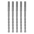 thumbnail image 1 of 5 Pcs Rotary Hammer Drill Bit 160mm Length 2 Flute Self Centering Carbide Tip Impact Drill Bits for Brick Stone Concrete 10mm/0.39in, 1 of 5