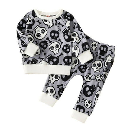 

UACY Toddler Clothes Children s Set Spring and Autumn Pumpkin Flower Pattern Long Sleeve Round Neck Sweater Pocket Pants Party Birthday School