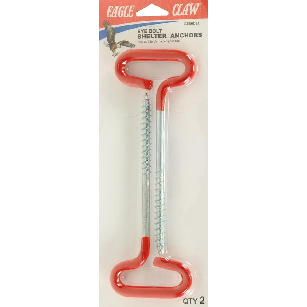 Eagle Claw Ice Eye Bolt Shelter Anchors, 2 per Pack