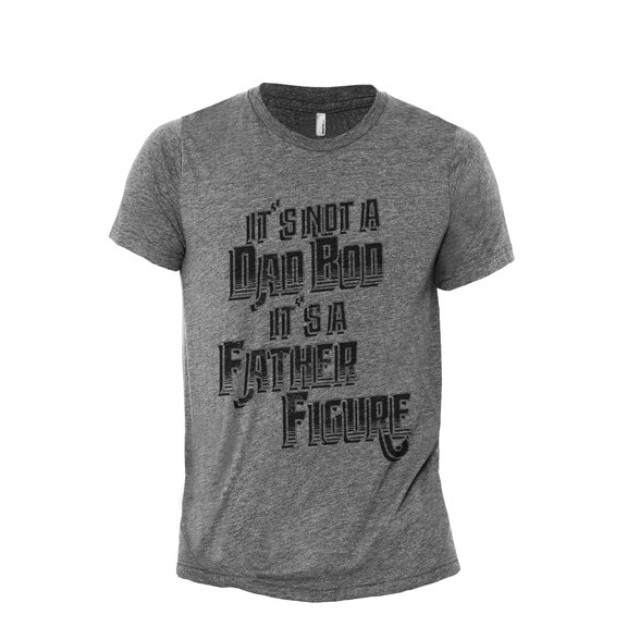 It's A Father Figure Men's Modern Fit Fun Casual T-Shirt Printed Graphic Tee Heather Grey Large