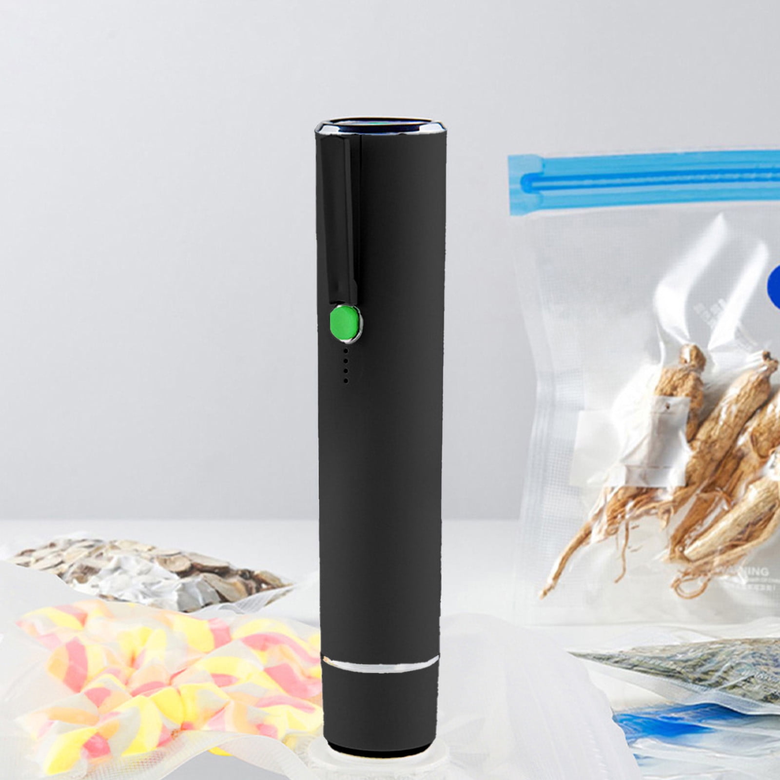 Iumwxz Handheld Vacuum Pump for Food Storage, USB Rechargeable Portable Vacuum Sealer with 65 kPa Suction for Bags and Containers, Compact Design for Home Kitchen Camping Travel