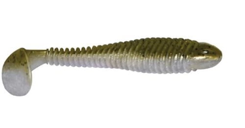 Googan Baits Saucy Swimmer 4.8-Inch Fishing Lure, Green Pumpkin Blue, 6-Pack