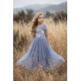 thumbnail image 2 of 2Bunnies Girls' 5yr-12yr One Shoulder Adjustable Strap Embroidered Flower Girl Dress, 2 of 2