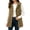 Brown-05, variant on Perfectbot Women Fleece Sherpa Vest, Lapel Collar Button Down Fall Winter Thermal Waistcoat Layering Outerwear