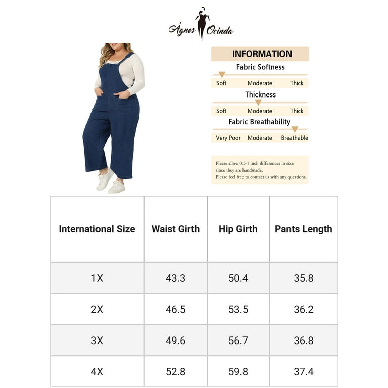 Unique Bargains Women's Plus Size Classic Denim Adjustable Strap Suspender  Dress 