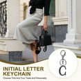 thumbnail image 4 of Uxcell Initial Letter Keychain, 1PCS Key Chain Stainless Steel, Black ( Letter C), 4 of 7