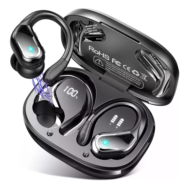 Mertto Auriculares Inalámbricos Bluetooth Deportivos 75h Enc Color Negro