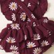 thumbnail image 4 of Gibobby Mameluco polar Ropa para niña recién nacida, conjunto de de tela crepé con estampado de margaritas, conjunto de 2 piezas para niña pequeña(Vino, 6-9 Meses), 4 of 5