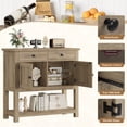 thumbnail image 2 of Homfa Farmhouse Console Table with 2 Drawers& Doors, Sofa Table with Storage Cabinet and Open Shelf for Living Room Entryway, Rustic Brown, 2 of 7