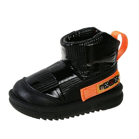 

Boys Girls Snow Boots Waterproof Faux Fur Lined Slip Resistant Winter Warm Ankle Boots