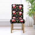 thumbnail image 3 of COEQINE Christmas Dining Room Chair Slipcovers Set of 1, Stretchable Universal Fit Chair Protector Polyester Spandex Machine Washable Covers for Dining Room, Hotel, Ceremony, Cute Santa Claus Black, 3 of 7