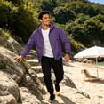 thumbnail image 5 of Sewkxo Men's Cycling Rain Jackets Waterproof Running Bike Windbreaker Lightweight Packable Hooded Jacket,Purple M, 5 of 7