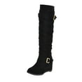 thumbnail image 1 of Bottes Mode pour Femmes Hauteur Genou avec Talon Compensé Surélevé et Boucle de Ceinture Stylée pour un Style, 1 of 6
